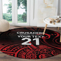 New Zealand Rugby Pacific Custom Round Carpet Whatumoana Maori Tribal Tattoo