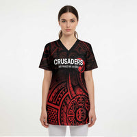 New Zealand Rugby Pacific Custom Scrub Top Whatumoana Maori Tribal Tattoo - Polynesian Pride