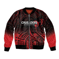 New Zealand Rugby Pacific Custom Sleeve Zip Bomber Jacket Whatumoana Maori Tribal Tattoo