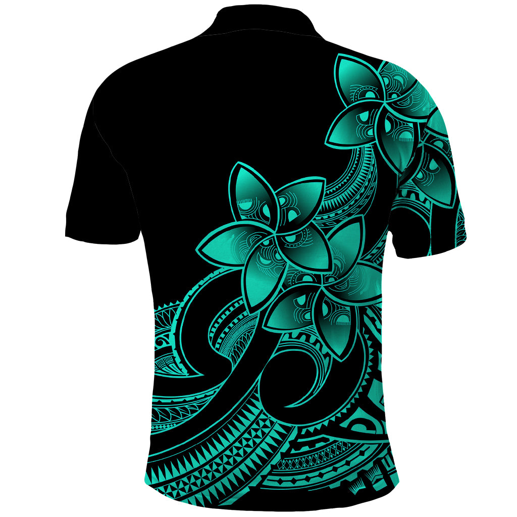 Polynesian Pride Plumeria Flowers Polo Shirt Polynesian Tribal Aqua Vibe LT9 - Polynesian Pride