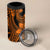 Polynesian Tribal Plumeria Flowers 4 in 1 Can Cooler Tumbler Gold Vibe