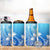 Polynesian Tribal Plumeria Flowers 4 in 1 Can Cooler Tumbler Gradient Blue Vibe