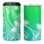 Polynesian Tribal Plumeria Flowers 4 in 1 Can Cooler Tumbler Gradient Green Vibe
