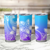 Polynesian Tribal Plumeria Flowers Tumbler Cup Gradient Purple Vibe
