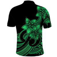 Polynesian Pride Plumeria Flowers Polo Shirt Polynesian Tribal Green Vibe LT9 - Polynesian Pride