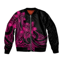 Polynesian Pride Plumeria Flowers Bomber Jacket Polynesian Tribal Pink Vibe LT9 Unisex Pink - Polynesian Pride
