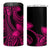 Polynesian Tribal Plumeria Flowers 4 in 1 Can Cooler Tumbler Pink Vibe