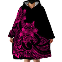 Polynesian Pride Plumeria Flowers Wearable Blanket Hoodie Polynesian Tribal Pink Vibe LT9 - Polynesian Pride
