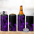 Polynesian Tribal Plumeria Flowers 4 in 1 Can Cooler Tumbler Purple Vibe