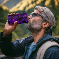 Polynesian Tribal Plumeria Flowers 4 in 1 Can Cooler Tumbler Purple Vibe