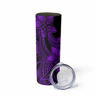 Polynesian Tribal Plumeria Flowers Skinny Tumbler Purple Vibe