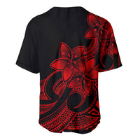 Polynesian Pride Plumeria Flowers Baseball Jersey Polynesian Tribal Red Vibe LT9 - Polynesian Pride