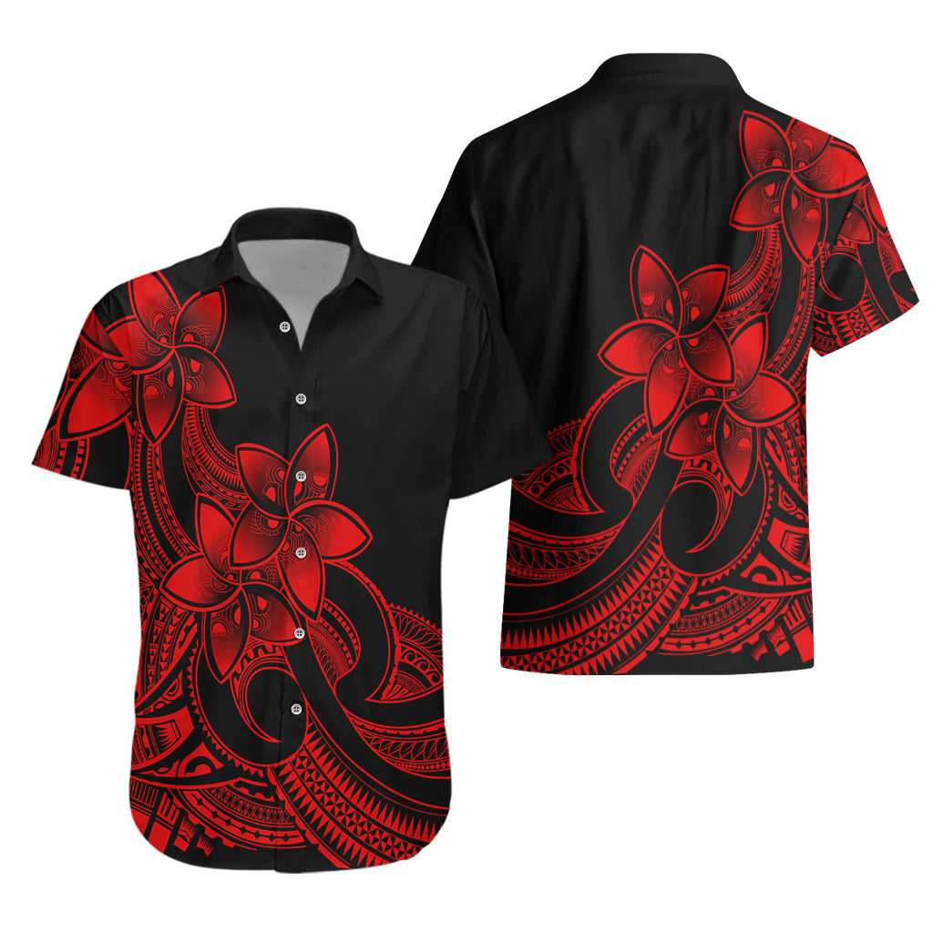 Polynesian Pride Plumeria Flowers Hawaiian Shirt Polynesian Tribal Red Vibe LT9 - Polynesian Pride