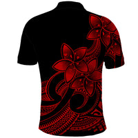 Polynesian Pride Plumeria Flowers Polo Shirt Polynesian Tribal Red Vibe LT9 - Polynesian Pride