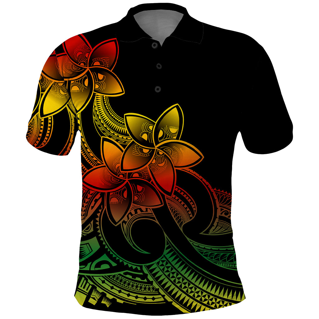 Polynesian Pride Plumeria Flowers Polo Shirt Polynesian Tribal Reggae Vibe LT9 Reggae - Polynesian Pride