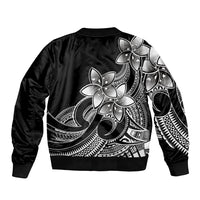 Polynesian Pride Plumeria Flowers Bomber Jacket Polynesian Tribal White Vibe LT9 - Polynesian Pride