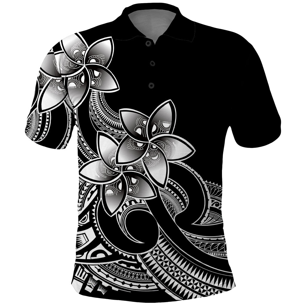 Polynesian Pride Plumeria Flowers Polo Shirt Polynesian Tribal White Vibe LT9 White - Polynesian Pride