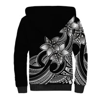 Polynesian Pride Plumeria Flowers Sherpa Hoodie Polynesian Tribal White Vibe LT9 - Polynesian Pride