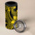 Polynesian Tribal Plumeria Flowers 4 in 1 Can Cooler Tumbler Yellow Vibe