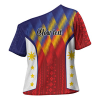 Personalized Philippines Eight Rays Sun Cross Shoulder Shirt Traditional Filipino Igorot Pattern Motif