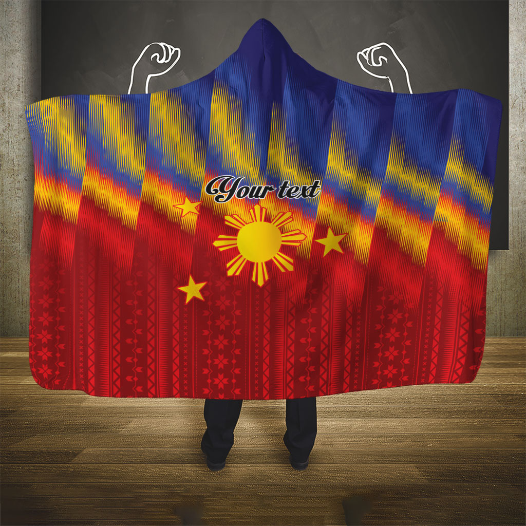 Personalized Philippines Eight Rays Sun Hooded Blanket Traditional Filipino Igorot Pattern Motif