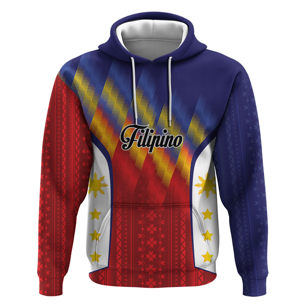 Personalized Philippines Eight Rays Sun Hoodie Traditional Filipino Igorot Pattern Motif LT9 Pullover Hoodie Red - Polynesian Pride