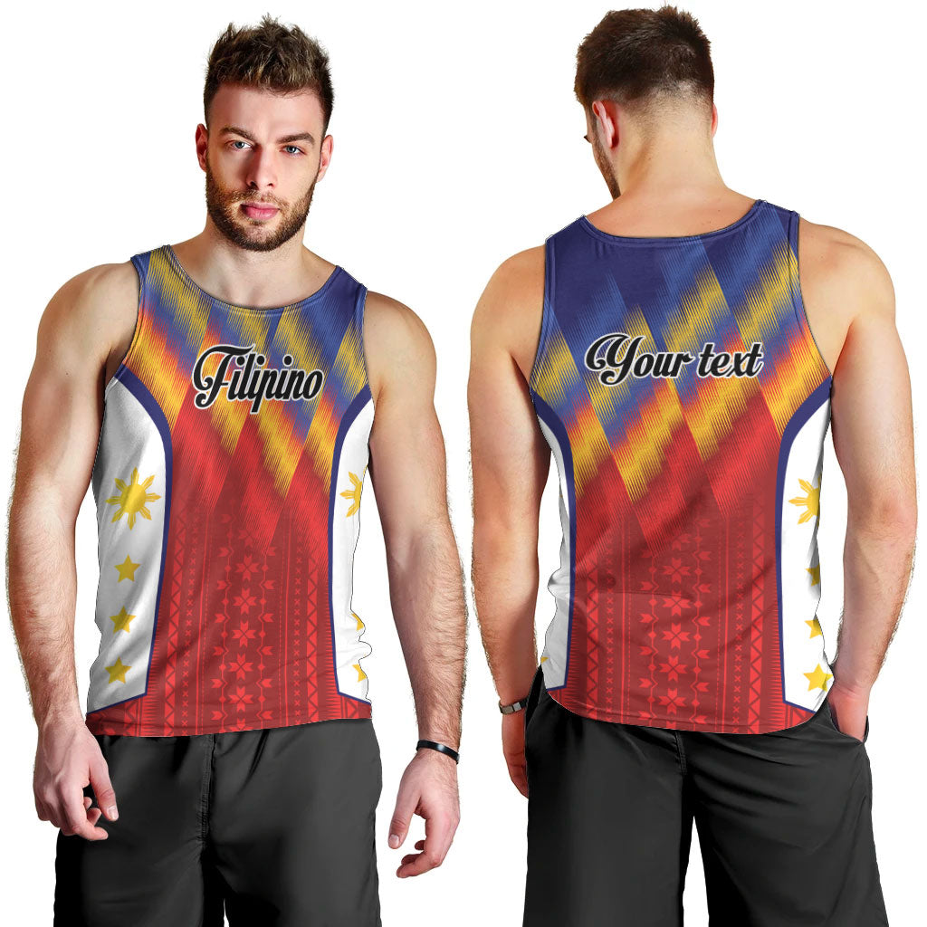 Personalized Philippines Eight Rays Sun Men Tank Top Traditional Filipino Igorot Pattern Motif