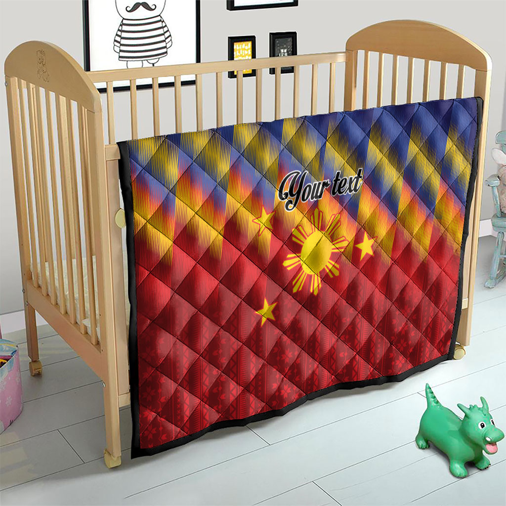 Personalized Philippines Eight Rays Sun Quilt Traditional Filipino Igorot Pattern Motif