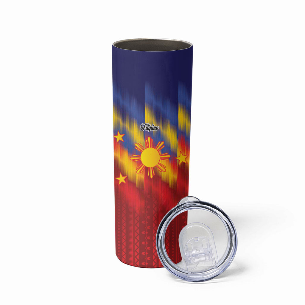 Personalized Philippines Eight Rays Sun Skinny Tumbler Traditional Filipino Igorot Pattern Motif
