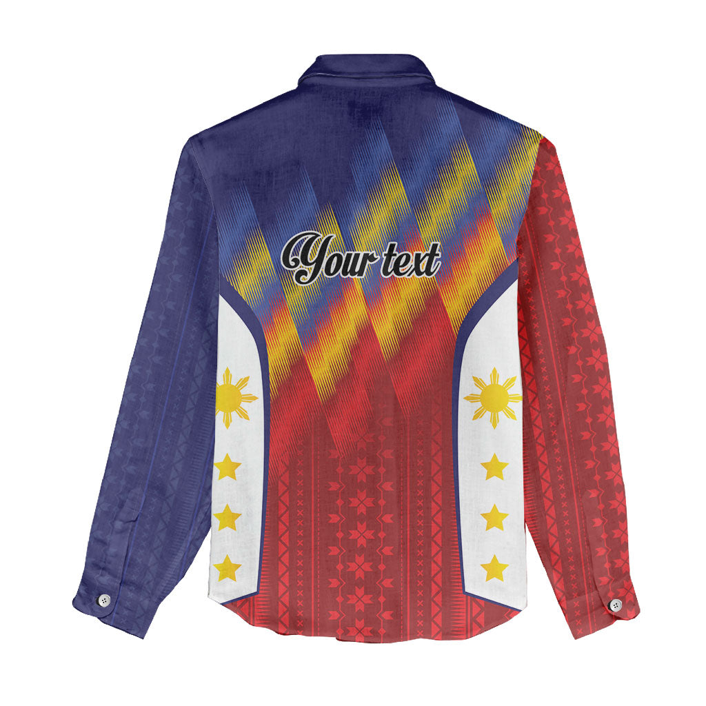 Personalized Philippines Eight Rays Sun Women Casual Shirt Traditional Filipino Igorot Pattern Motif