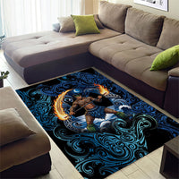 Samoa Siva Afi Area Rug Fireknife Fire Dance Pacific Tribal Motif