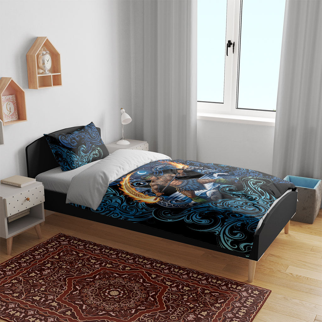 Samoa Siva Afi Bedding Set Fireknife Fire Dance Pacific Tribal Motif