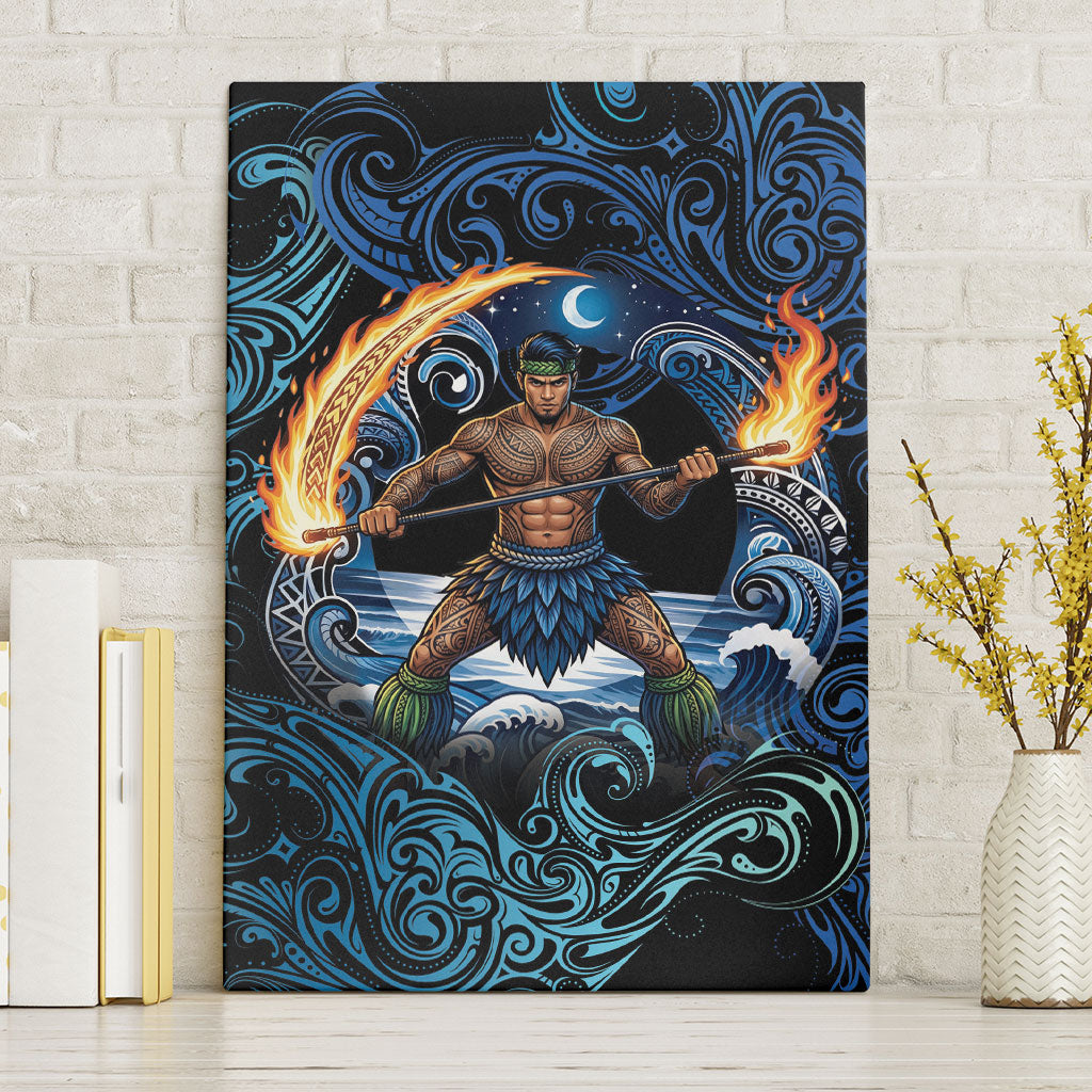 Samoa Siva Afi Canvas Wall Art Fireknife Fire Dance Pacific Tribal Motif