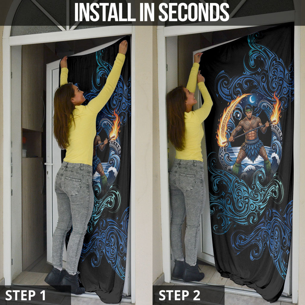 Samoa Siva Afi Door Cover Fireknife Fire Dance Pacific Tribal Motif