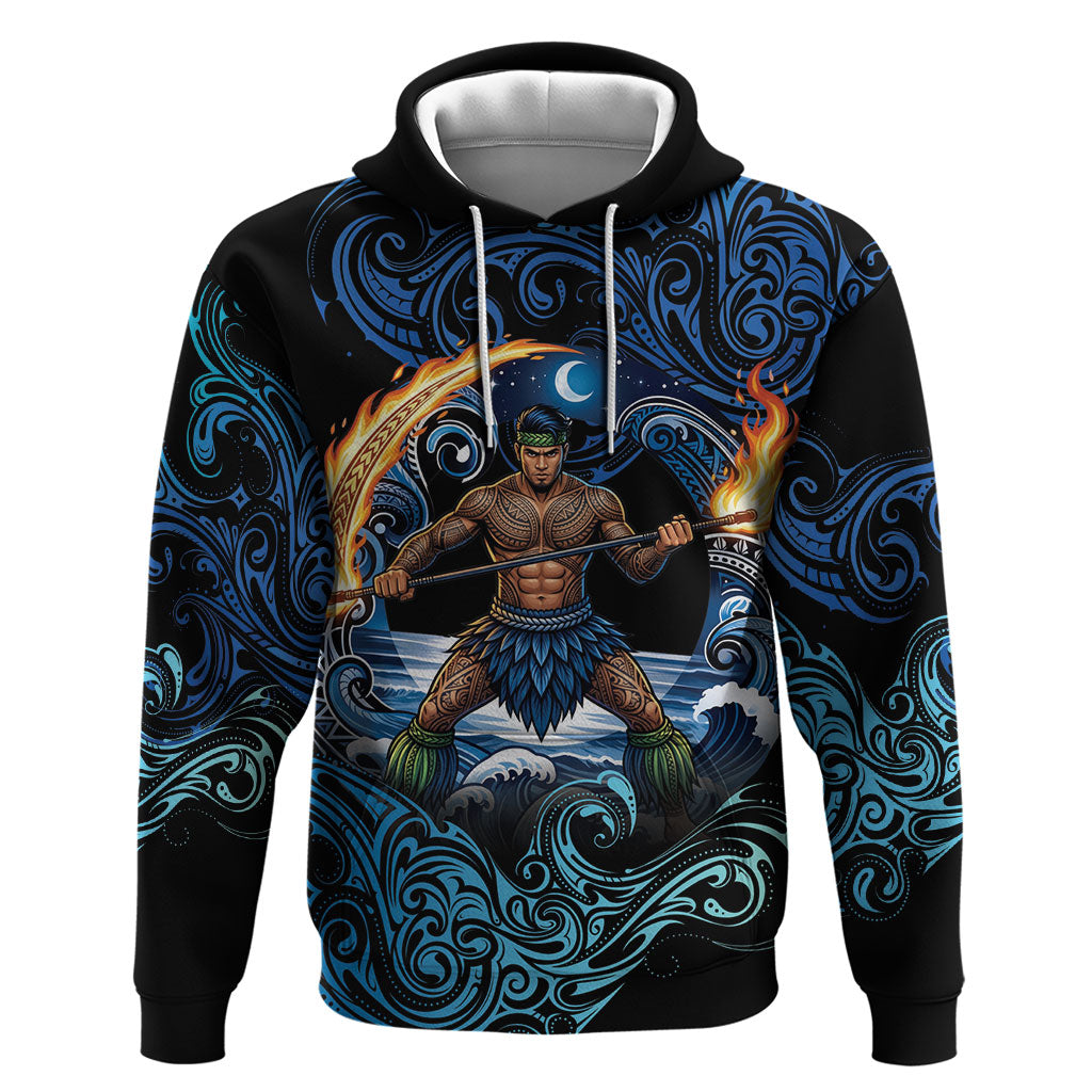 Samoa Siva Afi Hoodie Fireknife Fire Dance Pacific Tribal Motif