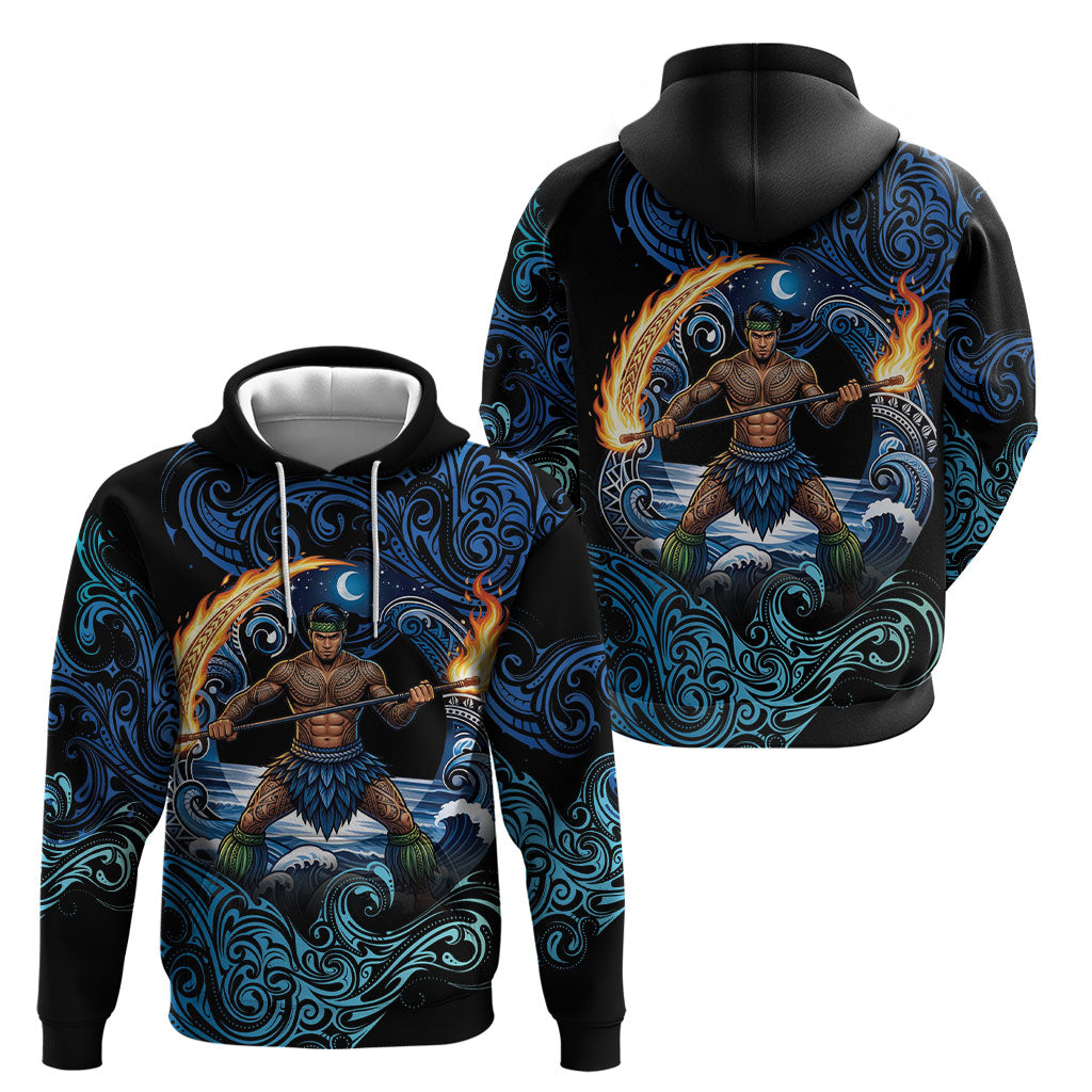 Samoa Siva Afi Hoodie Fireknife Fire Dance Pacific Tribal Motif
