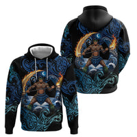Samoa Siva Afi Hoodie Fireknife Fire Dance Pacific Tribal Motif