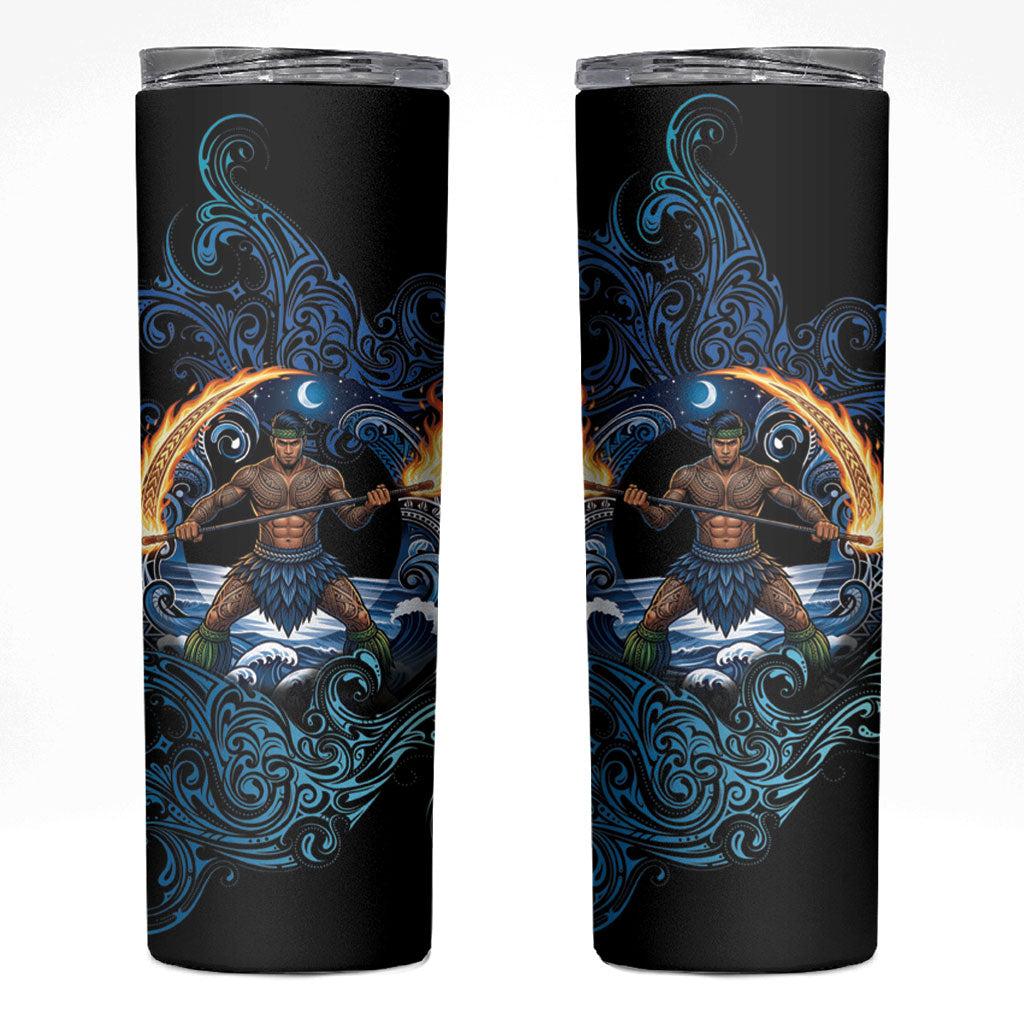 Samoa Siva Afi Skinny Tumbler Fireknife Fire Dance Pacific Tribal Motif