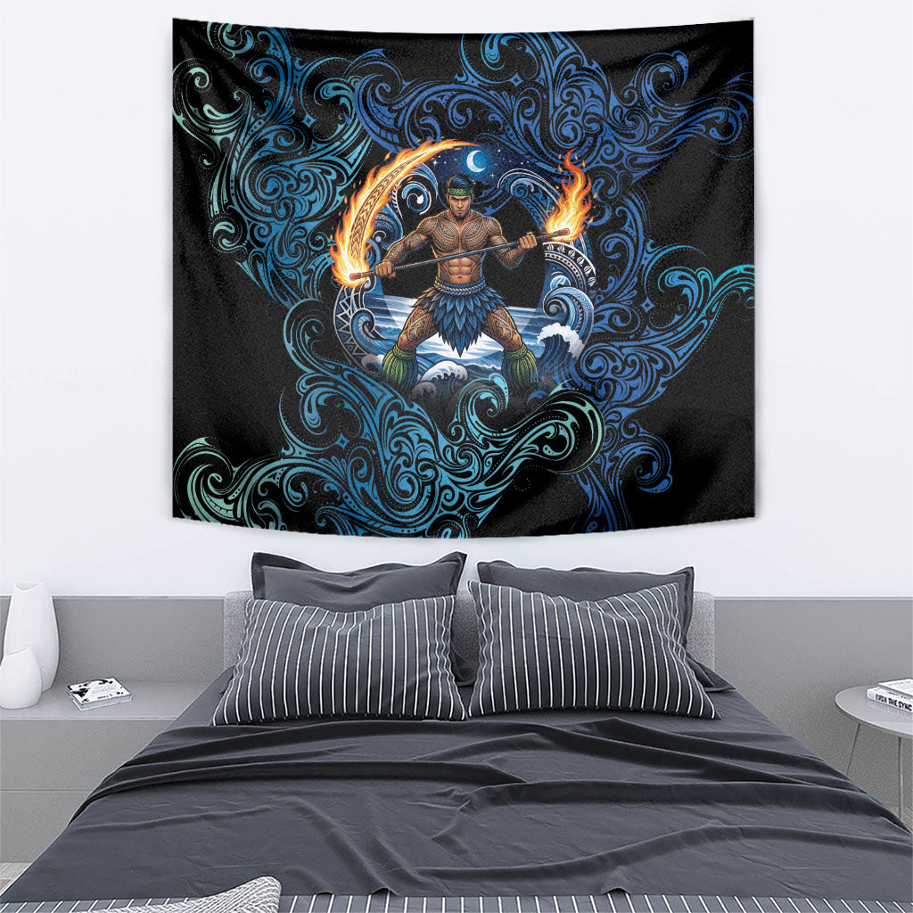 Samoa Siva Afi Tapestry Fireknife Fire Dance Pacific Tribal Motif