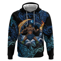 Samoa Siva Afi Zip Hoodie Fireknife Fire Dance Pacific Tribal Motif