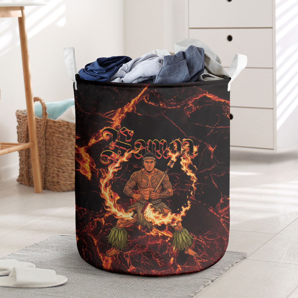 Samoa Siva Afi Dance Fireknife Laundry Basket Polynesian Heritage Fire Dance