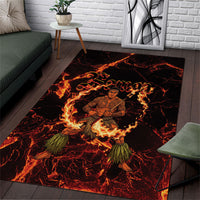 Samoa Siva Afi Dance Fireknife Area Rug Polynesian Heritage Fire Dance