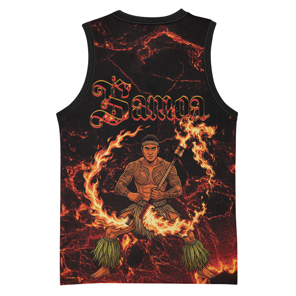 Samoa Siva Afi Dance Fireknife Basketball Jersey Polynesian Heritage Fire Dance