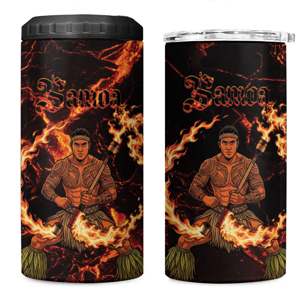 Samoa Siva Afi Dance Fireknife 4 in 1 Can Cooler Tumbler Polynesian Heritage Fire Dance