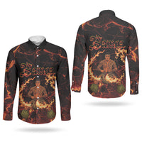 Samoa Siva Afi Dance Fireknife Couples Matching Tank Maxi Dress and Long Sleeve Button Shirt Polynesian Heritage Fire Dance