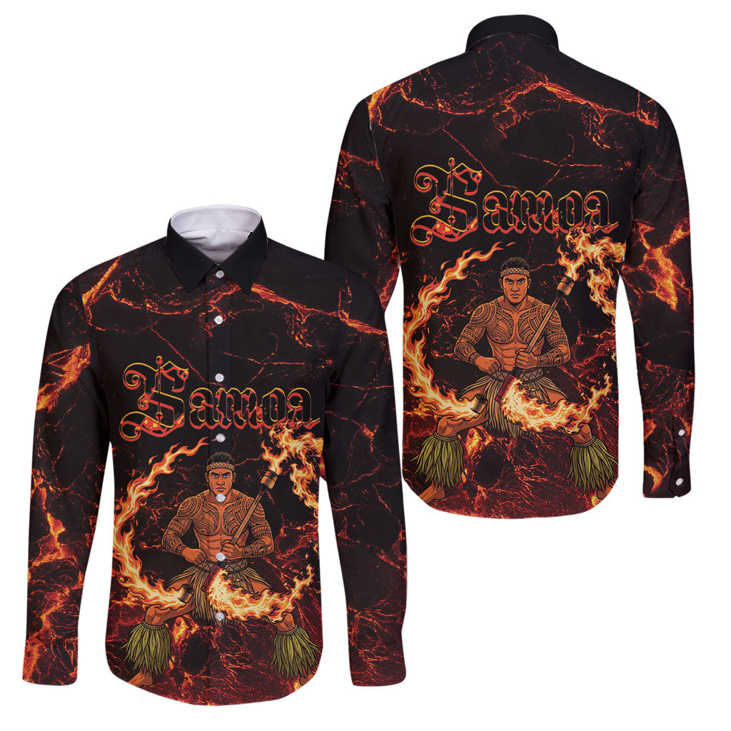 Samoa Siva Afi Dance Fireknife Family Matching Mermaid Dress and Hawaiian Shirt Polynesian Heritage Fire Dance