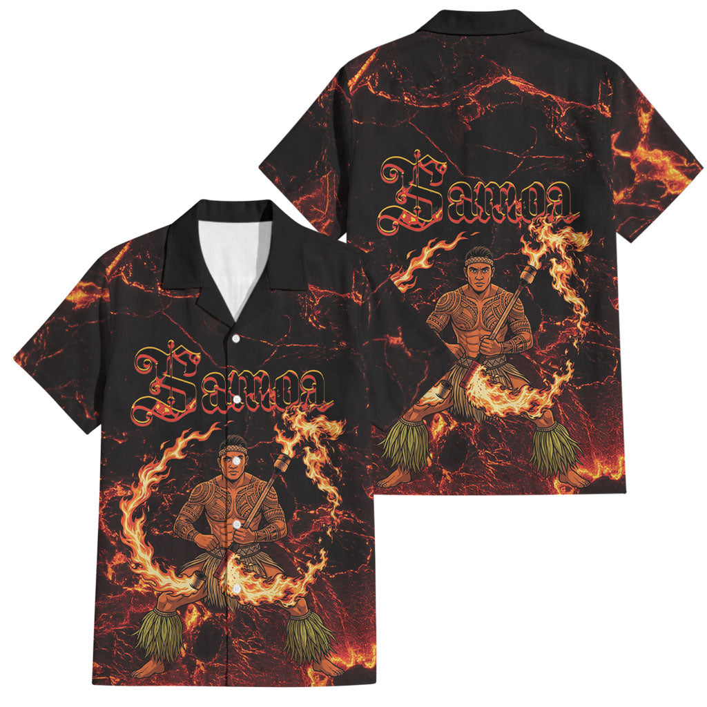 Samoa Siva Afi Dance Fireknife Family Matching Tank Maxi Dress and Hawaiian Shirt Polynesian Heritage Fire Dance