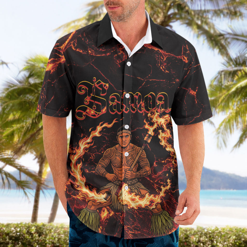 Samoa Siva Afi Dance Fireknife Hawaiian Shirt Polynesian Heritage Fire Dance