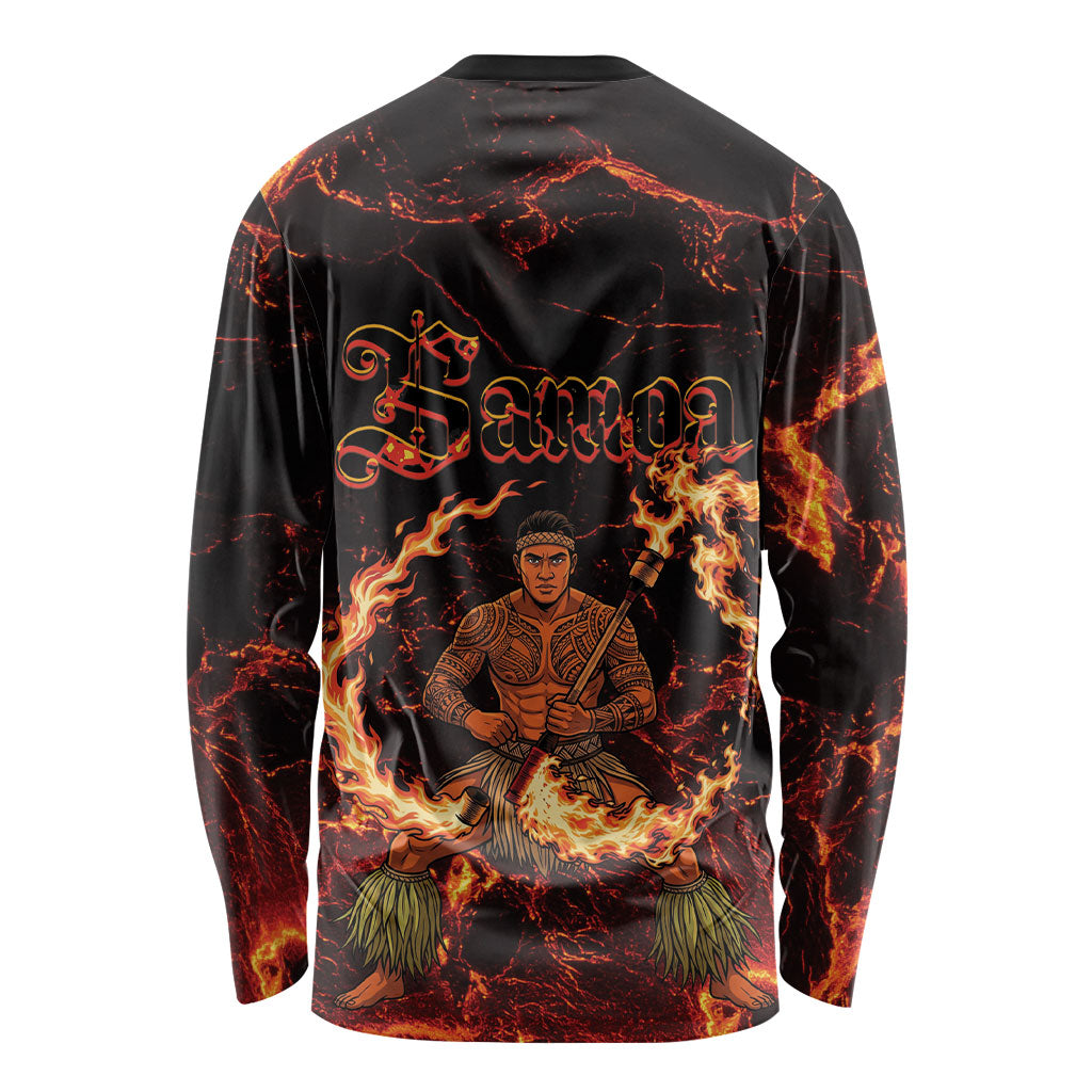 Samoa Siva Afi Dance Fireknife Long Sleeve Shirt Polynesian Heritage Fire Dance