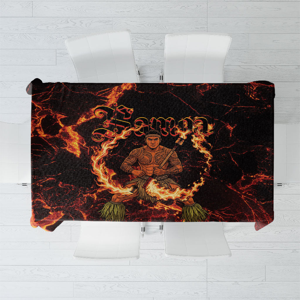 Samoa Siva Afi Dance Fireknife Tablecloth Polynesian Heritage Fire Dance